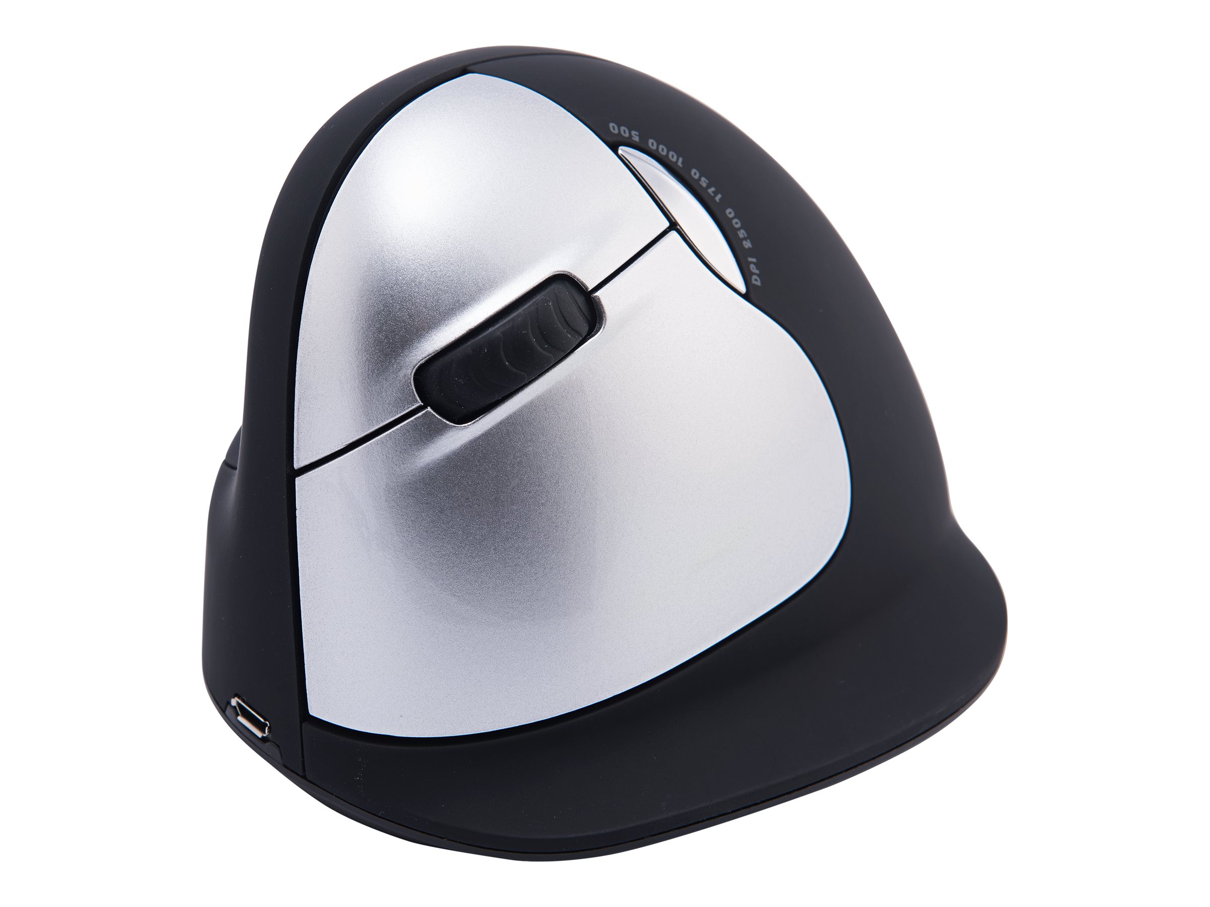 R-Go Ergonomische Maus HE Break - Maus - ergonomisch - Für Linkshänder - 5 Tasten - kabellos - 2.4 GHz - kabelloser Empfänger (USB)