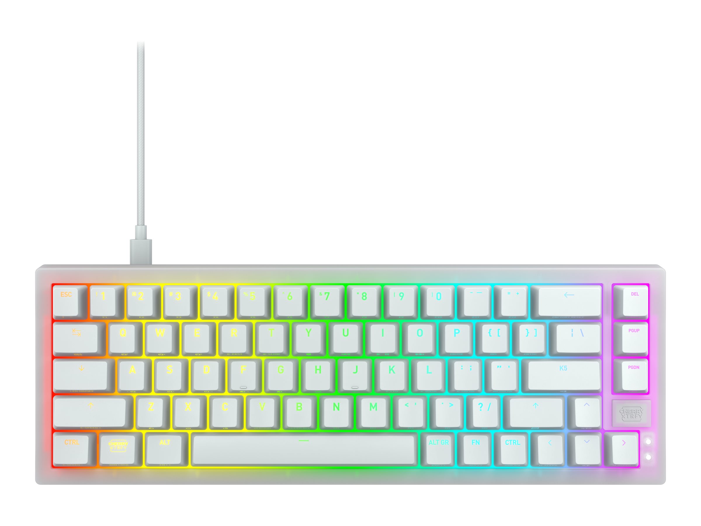 Xtrfy CHERRY XTRFY K5V2 - Tastatur - 65% - compact - hintergrundbeleuchtet - QWERTY - USA - Tastenschalter: CHERRY MX2A Red (austauschbar im laufenden Betrieb)