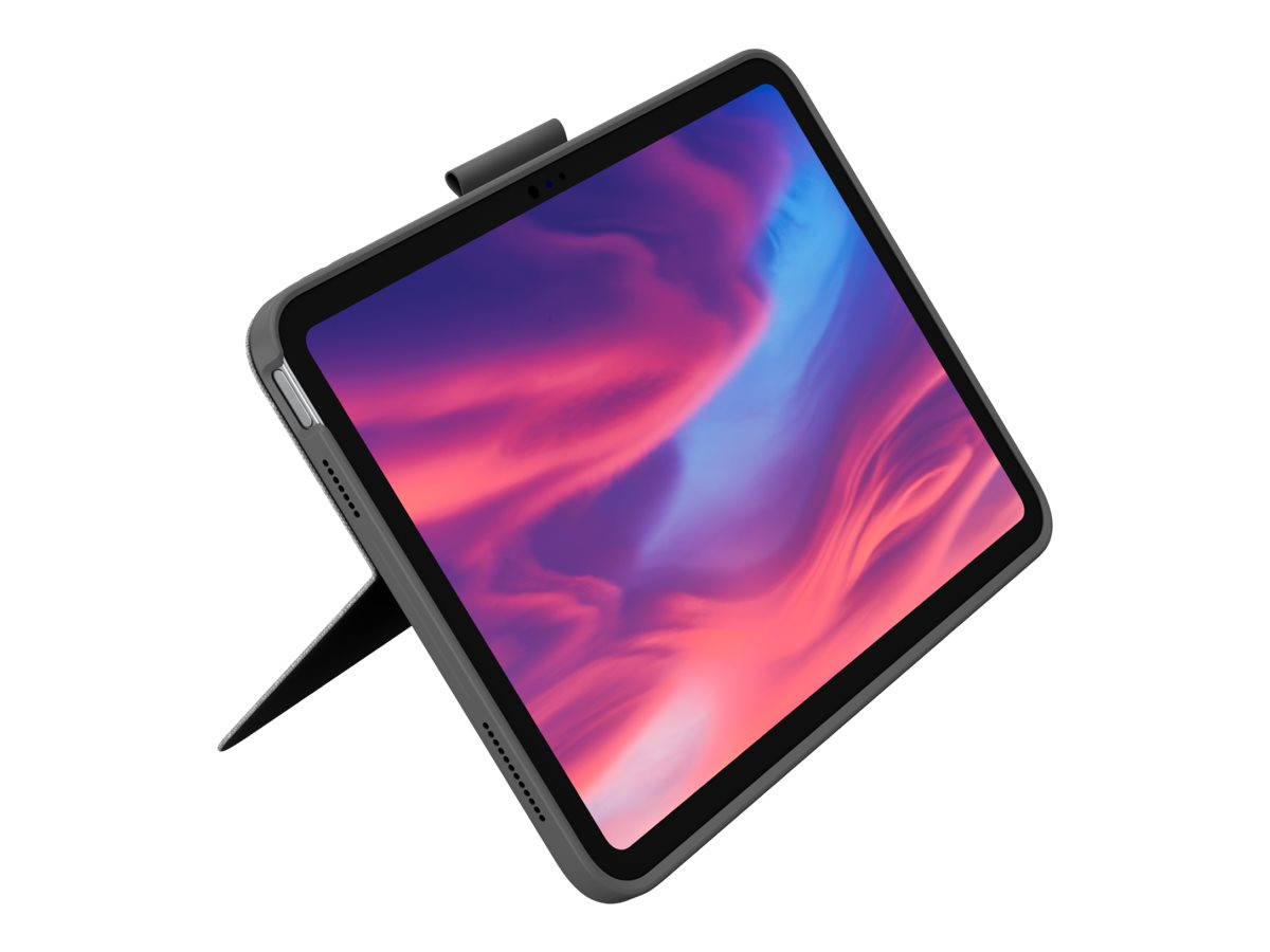 Logitech Combo Touch - Tastatur und Foliohülle - mit Trackpad - hintergrundbeleuchtet - Apple Smart connector - QWERTY - GB - Oxford Gray - für Apple 10.9-inch iPad (10. Generation)