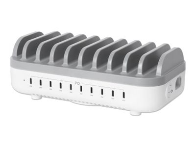 IC Intracom Manhattan - Ladestation - 20 W per port - 200 Watt - 3 A - PD 3.0 - 10 Ausgabeanschlussstellen (USB-C)