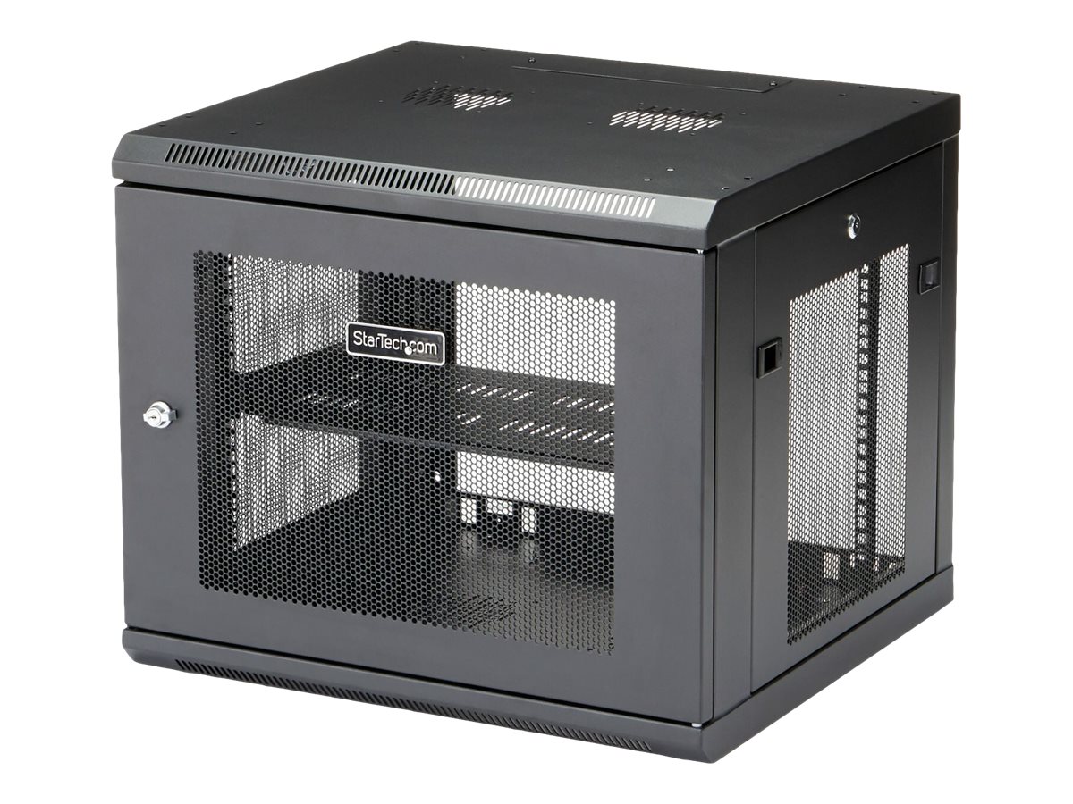 StarTech.com Startech "9U Wall Mount Server Rack Cabinet - 4-Post Adjustable Depth (2"" to 19"") Image