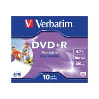 Verbatim DataLifePlus - 10 x DVD+R - 4.7 GB 16x - mit Tintenstrahldrucker bedruckbare Oberfläche - Jewel Case (Schachtel)