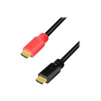 LogiLink Premium High Speed - HDMI-Kabel - HDMI männlich zu HDMI männlich - 10 m - Dreifachisolierung - Schwarz, Rot - aktiv, unterstützt 4K 60 Hz (3840 x 2160)
