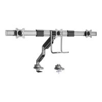 Equip Befestigungskit (Kabeldurchführungsklemme, Schrauben, Klemmhalterung) - Gasfeder - für 3 LCD-Displays/ Curved LCD-Displays - Kunststoff, Aluminium, stainless steel - Silber - Bildschirmgröße: 43.2-68.6 cm (17"-27")