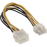 InLine Strom Verlängerung intern - Netzteil zu Mainboard 8pol. ST / BU - 0,20m
