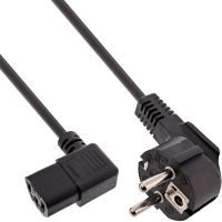 InLine Netzkabel - Schutzk. gew. / Kaltgerätest. C13 links abgew. - 3m