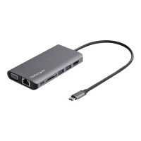 StarTech.com USB C Multiport Adapter, USB-C Mini Travel Dock with 4K HDMI or 1080p VGA, 3x USB 3.0 Hub, SD, GbE, Audio, 100W PD Pass-Through, Portable Docking Station for Laptop/Tablet