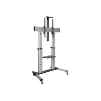 Eaton Tripp Lite Series Heavy-Duty Rolling TV Stand, Height Adjustable, 60" - 100" Screens - Wagen - für Flachbildschirm / Whiteboard / Notebook / AV-Ausrüstung - Aluminium, Stahl - Schwarz, Silber - Bildschirmgröße: 152.4-254 cm (60"-100")