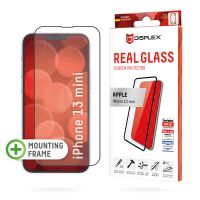 DISPLEX Full Cover Panzerglas (10H) für Apple iPhone 13 mini, Eco-Montagerahmen, volle Displayabdeckung, Tempered Glas, kratzer-resistente Schutzfolie, hüllenfreundlich, Apple, iPhone 13 mini, Trockene Anwendung, Schlagfest, Kratzresistent, Staubresistent