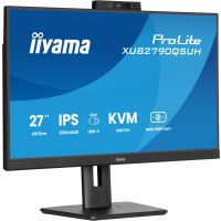 Iiyama ProLite 27’’ (68.5 cm) IPS-QHD-Monitor mit integrierter Windows Hello Kamera und Mikrofon, USB-C-Dock, KVM-Switch und höhenverstellbarem Standfuß, 68,6 cm (27"), 2560 x 1440 Pixel, Wide Quad HD, LED, 0,4 ms, Schwarz
