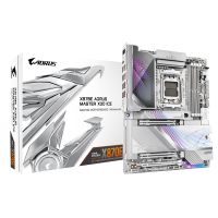 Gigabyte X870E AORUS MASTER X3D ICE Mainboard – Unterstützt AMD Ryzen 9000 Prozessoren, 18+2+2-Phasen Digital-VRM, bis zu 9000 Hz DDR5 (OC), 2 x PCIe 5.0 + 3 x PCIe 4.0, Wi-Fi 7, 10 GbE LAN, USB 4, AMD, Sockel AM5, AMD Ryzen 7000 Series, AMD Ryzen 8000 Se