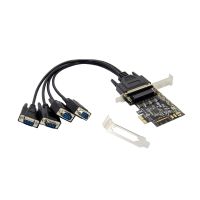 Conceptronic 4-Port-DB9-RS232-Serielle PCIe-Karte, PCIe, RS-232, PCIe 2.0, RS-232, Schwarz, China