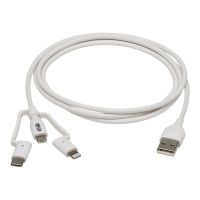 Eaton Tripp Lite Series Safe-IT Universal USB-A to Lightning, USB Micro-B and USB-C Sync/Charge Antibacterial Cable (M/3xM)