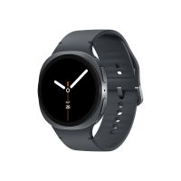 Samsung Galaxy Watch8 - 44 mm - Carbon-Schwarz - intelligente Uhr mit Sportband - Gummi - Graphit - Bandgröße: M/L - Anzeige 3.7 cm (1.47")