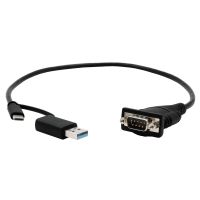 Exsys EX-23001, Schwarz, 0,5 m, USB Type-A/USB Type-C, DB-9, Männlich, Männlich