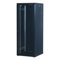 Rockstable 32 HE 19" Serverschrank mit Glastür, Freistehendes Gestell, 32U, 800 kg, Sperrschloss, Ablageschienen, Verstellbare Füße