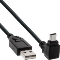 InLine USB 2.0 Mini-Kabel - ST A/Mini-B ST (5pol) oben abgew. 90° - schwarz - 1m
