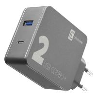 Cellularline MULTIPOWER 2 COMBO PLUS - USB-C Laptop, MacBook, Smartphones, Drinnen, AC, 20 V, 1,6 m, Schwarz