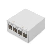 DIGITUS DN-93714 - Patch Panel - modular - geeignet für Wandmontage, Rack montierbar, Desktop - abgeschirmt - RJ-45 X 4 - Hellgrau, RAL 7035 - 1U - 25.4 cm (10")