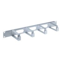 Intellinet Kabelmanagement für 19"-Schränke, 1 HE, 4 große Kunststoffringe, grau - Kabelführungsplatte für Schaltschrank - Grau, RAL 7035 - 1U - 48.3 cm (19")