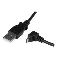 StarTech.com 2m USB 2.0 A auf Micro B Kabel abgewinkelt - Schwarz - USB A / Micro B Datenkabel / Anschlusskabel - USB-Kabel - Micro-USB Typ B (M)