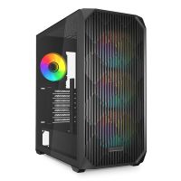 Sharkoon AK3 RGB, Midi Tower, PC, Schwarz, ATX, micro ATX, Mini-ITX, Multi, Taschenlüfter