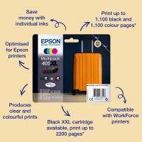 Epson Singlepack Black 405 DURABrite Ultra Ink, Standardertrag, Schwarz, Farbsublimations-Tinte, 7,6 ml, 7,6 ml, 1 Stück(e)