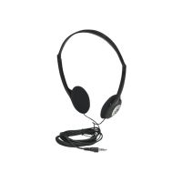 Manhattan Stereo On-Ear Headphones (3.5mm), Adjustable Split Headband, Foam Earpads, Speaker 80W max, Standard 3.5mm stereo jack/plug for audio output, cable 2.2m, Black, Three Year Warranty, Blister