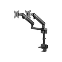 V7 Professional Touch Adjust DMPRO2DTA-3E - Befestigungskit - einstellbarer Arm - für 2 Monitore - Kunststoff, Aluminium, Stahl - Schwarz - Bildschirmgröße: 43.2-81.3 cm (17"-32")