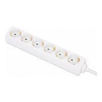 Manhattan Power Distribution Unit EU (2-pin), x6 gang/output, 2m cable, 16A, White, Extension Lead, PDU, Power Strip, Three Year Warranty - Steckdosenleiste - AC 220-250 V - 3680 Watt - Eingabe, Eingang Typ F - Ausgangsanschlüsse: 6 (Typ F)