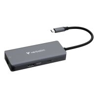 Verbatim 32157, USB 3.2 Gen 1 (3.1 Gen 1) Type-C, HDMI, RJ-45, USB 3.2 Gen 1 (3.1 Gen 1) Type-A, USB 3.2 Gen 1 (3.1 Gen 1) Type-C, 5000 Mbit/s, 3840 x 2160, 3840 x 2160 Pixel, Grau