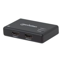 Manhattan HDMI Splitter 2-Port , 4K@30Hz, Displays output from x1 HDMI source to x2 HD displays (same output to both displays)