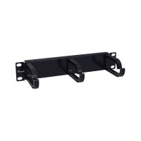 Equip 10" Kabelmanagement-Panel, 1HE, Schwarz, Kabelmanagementtafel, Schwarz, Kunststoff, Stahl, 1U, China, 25,4 mm