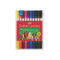 FABER-CASTELL Duo-Fasermaler - wasserbasierte Tinte - breit (Packung mit 10)