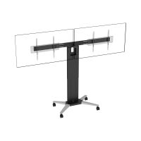 Vision VFM-F51T - Wagen - für 2 Flachbildschirme - motorisiert - Stahl, Aluminium - mattschwarz - Bildschirmgröße: 139.7-215.9 cm (55"-86")
