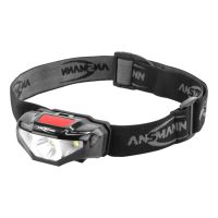 Ansmann HD70B, Stirnband-Taschenlampe, Schwarz, Acrylnitril-Butadien-Styrol (ABS), Kunststoff, IP44, LED, 1 Lampen