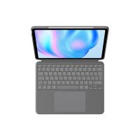 Logitech Combo Touch - Tastatur und Foliohülle - mit Trackpad - hintergrundbeleuchtet - Apple Smart connector - QWERTZ - Schweiz - Oxford Gray - für Apple 13-inch iPad Air (M2, M3)
