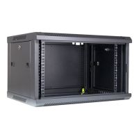 Inter-Tech SMA-6406 - Gehäuse - geeignet für Wandmontage - Schwarz, RAL 9005 - 6U - 48.3 cm (19")