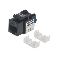 Intellinet Cat6 Modularbuchse, UTP, Keystone Jack, schwarz, benötigt LSA-Auflegewerkzeug