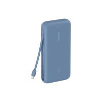 Belkin BoostCharge - Powerbank - mit integriertem Kabel - 20000 mAh - 30 Watt - PD - 3 Ausgabeanschlussstellen (2 x USB-C, USB)