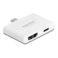 Delock Videoadapter - USB-C männlich zu HDMI, USB-C weiblich - weiß - 4K60Hz-Unterstützung, USB Power Delivery (94W)