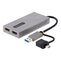 StarTech.com USB to Dual HDMI Adapter, USB A/C to 2x HDMI Monitors (1x 4K 30Hz, 1x 1080p)