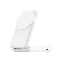 Belkin UltraCharge - Kabelloses Ladegerät - 2-in-1, Qi2, magnetisch, faltbar + AC-Netzteil - 25 Watt - Ultra Fast Charge (24 pin USB-C)