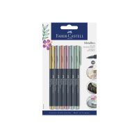 FABER-CASTELL Metallics - Marker - heart of gold, nothing else metals, copper cabana, berry nice, ice ice blue, wanderlust - wasserbasierte Tinte - 1.5 mm (Packung mit 6)