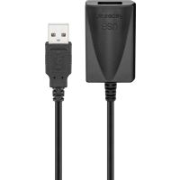 Goobay 68876, 5 m, USB A, USB A, USB 2.0, Männlich/Weiblich, Schwarz