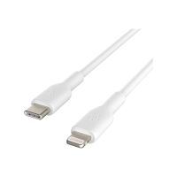 Belkin BoostCharge - Lightning-Kabel - 24 pin USB-C männlich zu Lightning männlich - 2 m - weiß - USB-Stromversorgung (18 W)