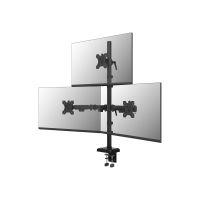 Neomounts Befestigungskit (Monitorarm, Kabeldurchführungsklemme) - Voll beweglich - für 3 Monitore - Stahl - Schwarz - Bildschirmgröße: 25.4-81.3 cm (10"-32")