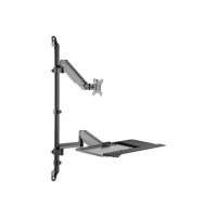 DIGITUS Flexibler Steh-/ Sitz-Arbeitsplatz zur Wandmontage, Single Monitor