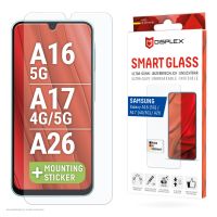 DISPLEX Smart Glass (9H) für Samsung Galaxy A26/A16 (5G)/A17 (4G/5G), Montagesticker, unzerbrechlich, Samsung, Galaxy A26/A16 (5G)/A17 (4G/5G), Trockene Anwendung, Bruchfest, Schmutzabweisend, Kratzresistent, Transparent, 1 Stück(e)