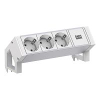 Bachmann DESK2, 3 x Type F, CEE 7/3, Schrauben, Tisch/Bank, Weiß, Aluminium